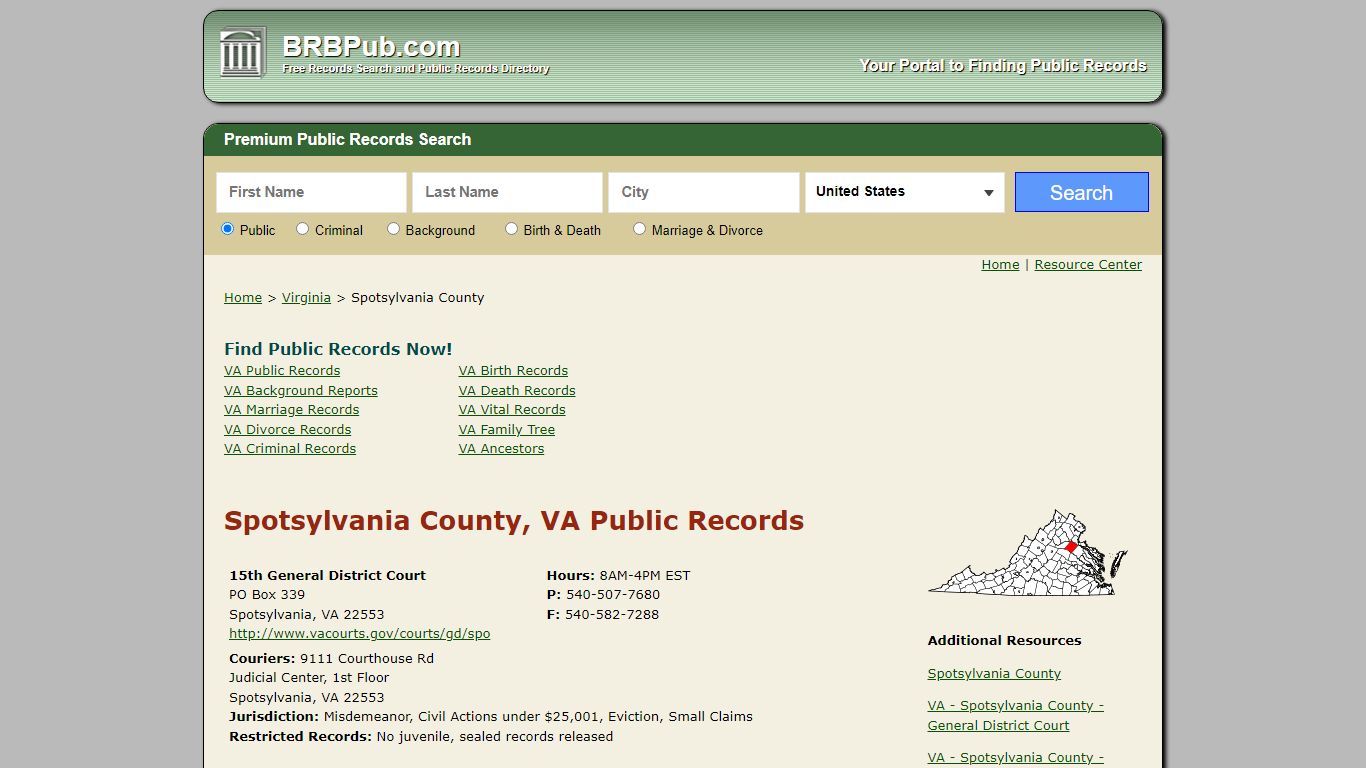 Spotsylvania County Public Records | Search Virginia ...